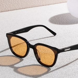 Acetate Frame Brown Sunglasses for Women Nylon Material Stylish Eyewear