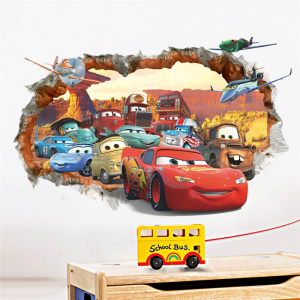 3D cartoon car wall stickers for kid's room kindergarten bedroom living room wall decoration stickers for home decoration