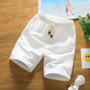 brand men's summer fashion solid color casual shorts Bermuda thin breathable cotton loose shorts men's short casual fitness