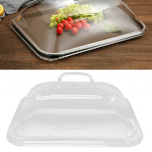 Splatter Cover Clear Transparent Acrylic Dustproof Rectangle Shape Convenient Practical Home Plate Covers for Kitchen Food Cover