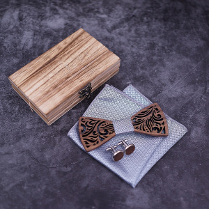 Wooden Bow Tie set and Handkerchief Bowtie Necktie Cravate Homme Noeud Papillon Corbatas Hombre Pajarita Gift for men