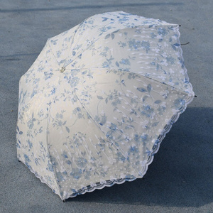 Lace UV Protection Women Umbrella Flower Girl Female Windproof Waterproof Sun Sunny Rainy Summer Pocket Umbrella Travel Parasol