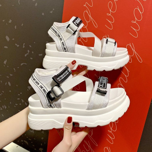 Luxury Designers Fashion Women Platform Sandals White Chunky Sports Wedge Shoes For Woman Students Shoes Large Size 42