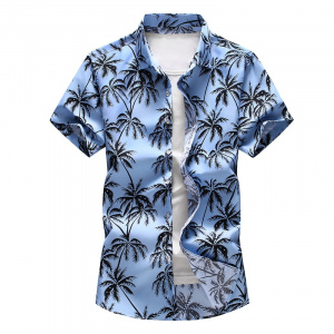 New Men's Hawaiian Shirt Fashion Casual Printing Short Sleeve Flower Shirt Male Brand Plus Size 5XL 6XL 7XL