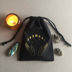 5pcs Moon Witch Drawstring Pouch Bags for Tarot Cards Crystals Witchy Things Halloween Party Witch birthday decoration favor