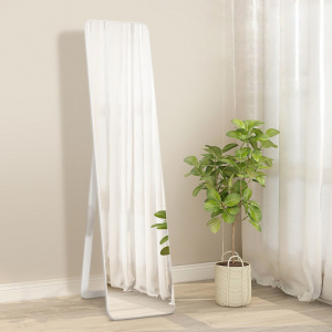 Full Length Frameless Wall Mountable Floor Mirror-White
