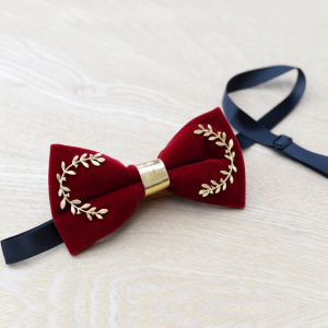 New Fashion Men's Gold Velvet Bowtie Christmas Metal Decorated Wedding Luxury Bow Ties Trendy Collar Jewelry Gifts for Men