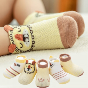 5 Pairs Lot Baby Short Cotton Socks Kid Children Toddler Boy Girl Newborn Infant Summer Mesh Thin Cute Animal Print Sock Sneaker