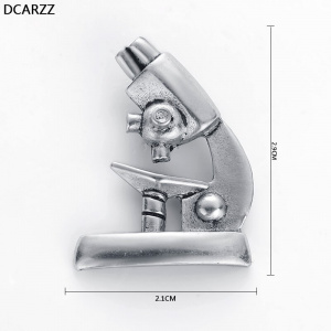 DCARZZ Microscope Pin Badge Doctors Nurses Medical Antique Gold Pins Metal Teachers Brooches Punk Jewelry Women Gift