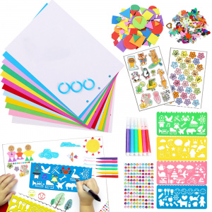 Painting Stencil Stickers Set DIY Art Crafts Kit Education Toy for Kids