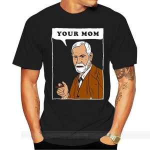 Online T Shirts Design Your Mom Freud T Shirt Funny Sigmund Psychology Joke cotton tshirt men summer fashion t-shirt euro size