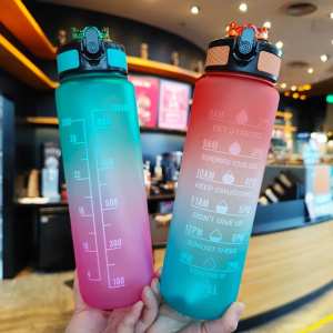 Portable Water Bottle Motivational Sports Water bottle with Time Maker Leak-proof Cup for Outdoor Sport Fitness BPA Free