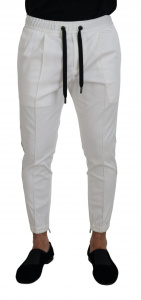 White Cotton DG Logo Jogger Pants