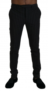 Black Stripes Viscose Dress Pants