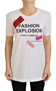 White Cotton Top Fashion Explosion T-shirt
