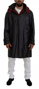 Black Trench Hooded Parka Cotton Jacket