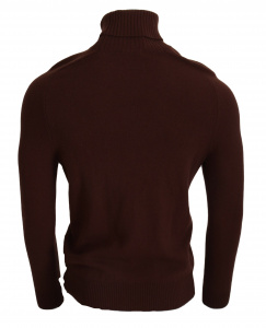 Bordeaux Wool Turtleneck Pullover Sweater