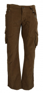 Brown Cotton Corduroy Cargo Pants