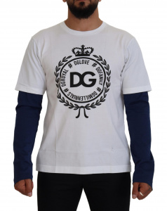 White Blue DG Crown Pullover Sweater