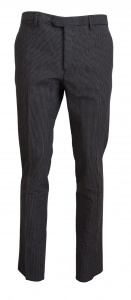 Black Checkered Wool Straight Fit Men Pants