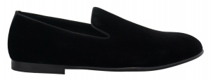 Black Velvet Slipper Loafers Slipon Shoes