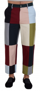 Multicolor Cotton Patchwork Pants