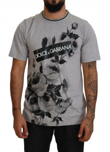 Gray Roses Crewneck Short Sleeve T-shirt