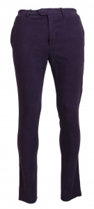 Purple Pure Cotton Tapered Mens Pants