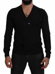 Black Cashmere Button Down Cardigan Sweater