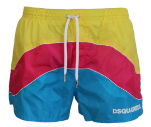 Multicolor Logo Print Men Beachwear Shorts Swimwear
