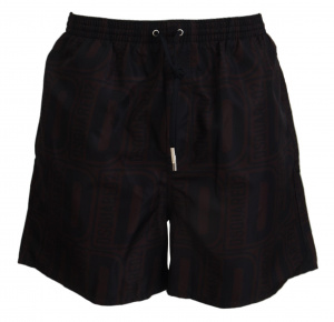 Brown Black Print Men Beachwear Shorts Swimwear