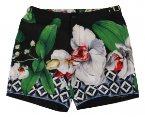 Multicolor DG Orchid Beachwear Shorts Swimwear