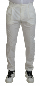 White Cotton Skinny Chino Pants
