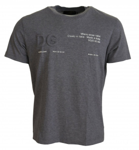 Gray Logo Cotton Top Exclusive T-shirt