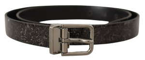 Black Goccia Glitter Patent Leather Buckle Vernice Belt