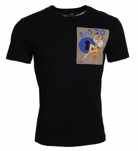 Black Sneak Peek Cotton Short Sleeve T-shirt