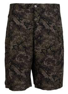 Black Green Military Patterned Cargo Shorts