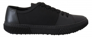 Black Nylon Stratus Low Top Lace Up Sneakers Shoes