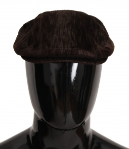 Brown Velvet Newsboy Men Capello Cotton Hat