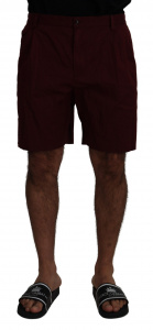 Maroon Cotton Bermuda Casual Shorts