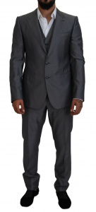 Gray SICILIA 3 Piece Slim Fit Suit