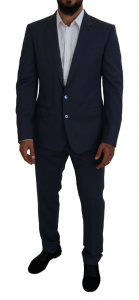 Blue Wool MARTINI 3 Piece Slim Fit Suit