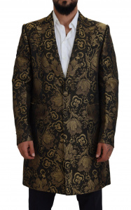 Black Gold Jacquard Coat SICILIA Jacket