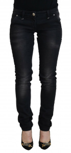 Black Washed Cotton Skinny Women Casual Denim Jeans