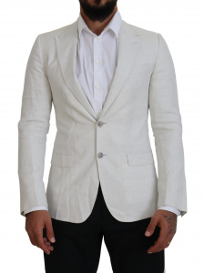 White Linen Slim Fit Jacket Blazer