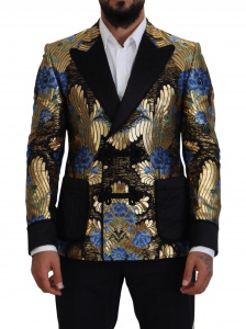 Gold Lurex Double Breasted Jacket Blazer