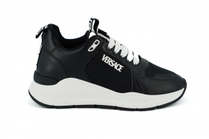 Black and White Calf Leather Sneakers