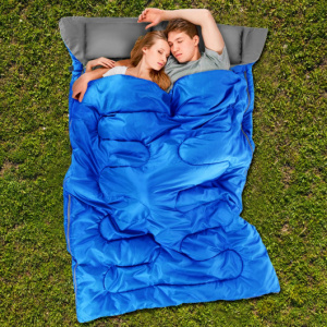High Quality Waterproof Sleeping Bag Filled with Soft Cotton with 2 Pillows 