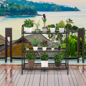 3-tier Powder-coated Metal Plant Stand Rack for Multipurpose use 