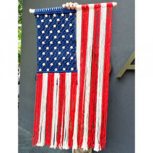 Handmade nice price macrame American flag July 4th Independance Day home decoration from Vietnam